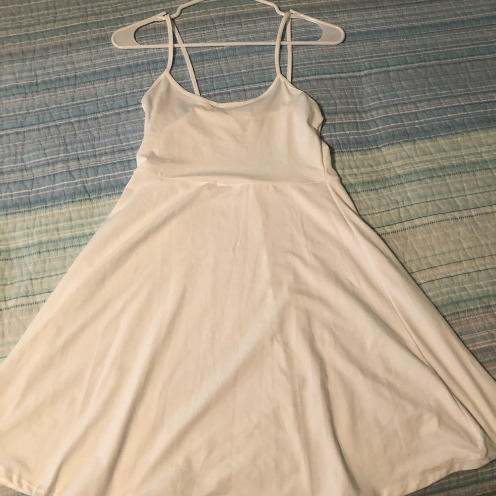 White stretchy shell dress